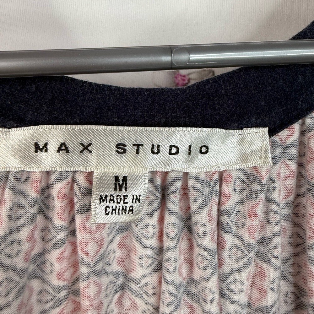 Max Studio tank top red and Black Patterned Blouse paisley geometric floral - Picture 9 of 12